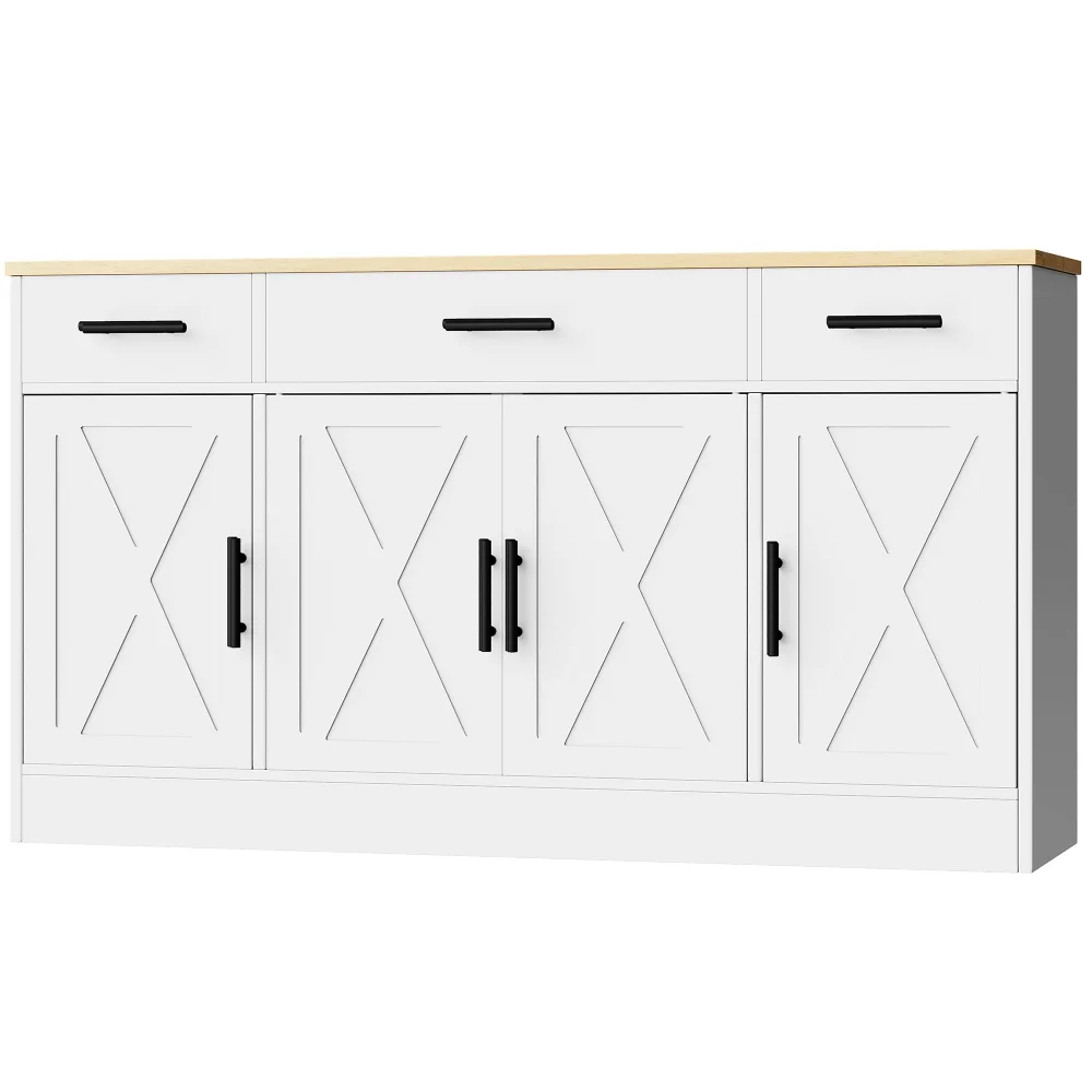 Sideboards & Buffets, 53.4", 4 doors, White