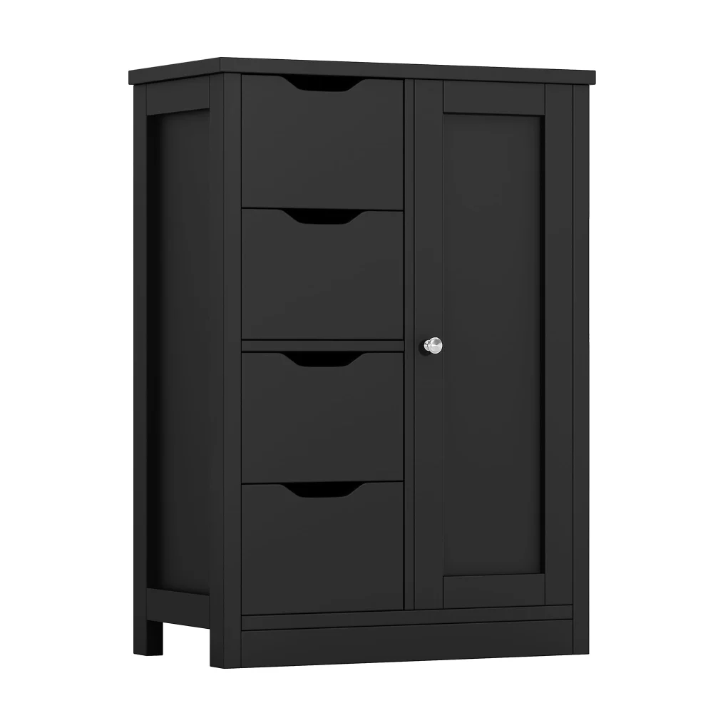 Storage Cabinets, 4 drawers, Black